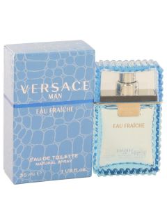 Versace Man by Versace Eau Fraiche Eau De Toilette Spray (Blue) 1 oz (Men) 30ml