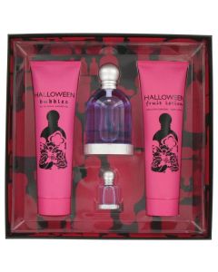 HALLOWEEN by Jesus Del Pozo Gift Set -- 3.4 oz Eau De Toilette Spray + 5 oz Body Lotion + 5 oz Shower Gel + .15 oz Mini EDT (Women) 100ml