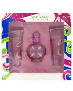 Fantasy by Britney Spears Gift Set -- 3.4 oz Eau De Parfum Spray + 3.4 oz Body Souffle + 3.4 oz Shower Gel (Women) 95ml