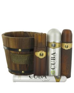 Cuba Gold by Fragluxe Gift Set -- 3.4 oz Eau De Toilette Spray + 1.17 oz Eau De Toilette Spray + 6.7 oz Body Spray + 3.4 oz After Shave (Men)
