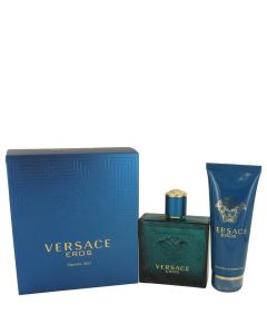 Versace Eros by Versace Gift Set -- 3.4 oz Eau De Toilette Spray + 3.4 oz Shower Gel (Men)