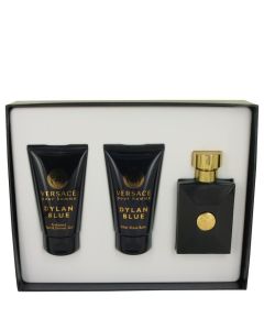 Versace Pour Homme Dylan Blue by Versace Gift Set -- 1.7 oz Eau De Toilette Spray + 1.7 oz After Shave Balm + 1.7 oz Shower Gel (Men)