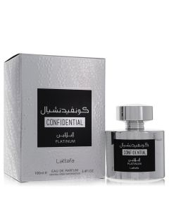 Lattafa Confidential Platinum Cologne By Lattafa Eau De Parfum Spray (Unisex) 3.4 OZ (Homme) 100 ML