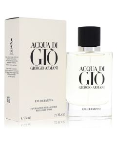 Acqua Di Gio Cologne By Giorgio Armani Eau De Parfum Refillable Spray 2.5 OZ (Homme) 75 ML